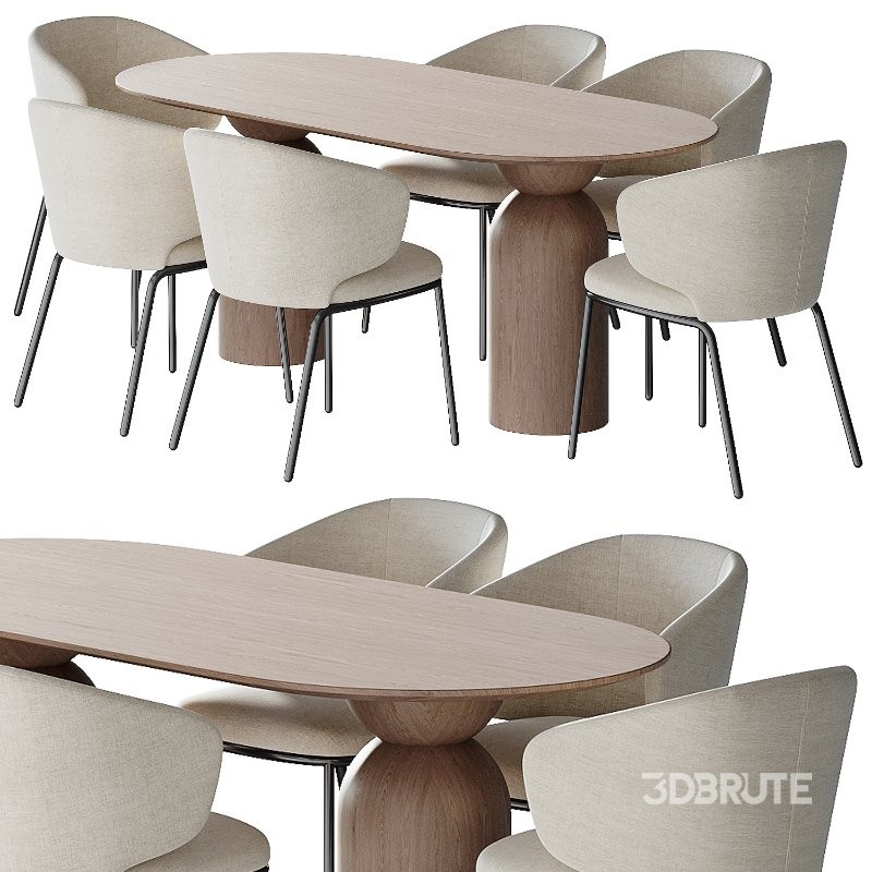 CAMPO Dining chair by skdesign and Vivante Dining Table Image 1