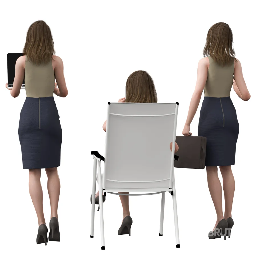 Woman Businessin 3 poses Image 1