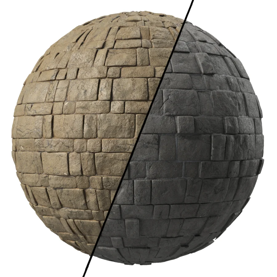 D314 Decorative Slat Stone wall – Sbsar Pbr 4k Seamless Image 1