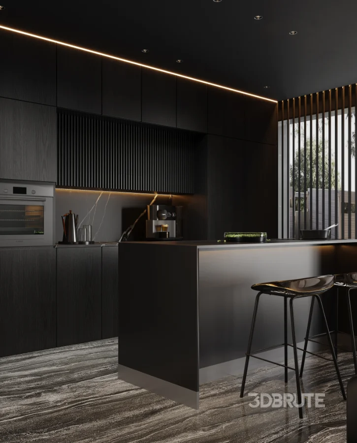 Modern living room and dining room interior scene Image 5