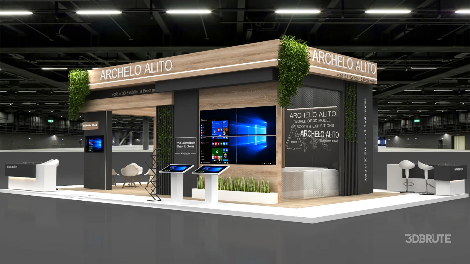 booth 3d model Image 6