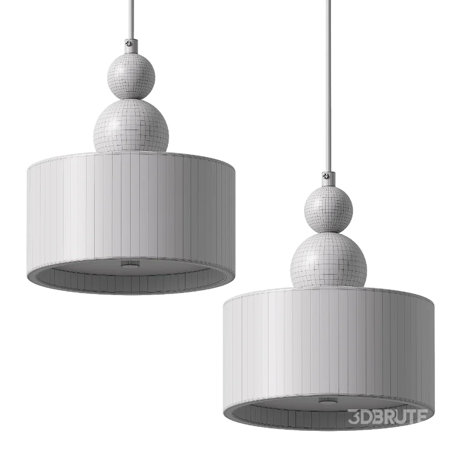 Traditional Japanese Travertine Cylinder Pendant Light Image 5