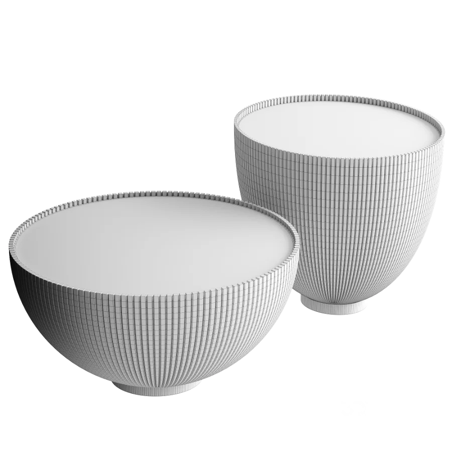 Round Sintered Stone Leather Drum Coffee Table Set Image 3