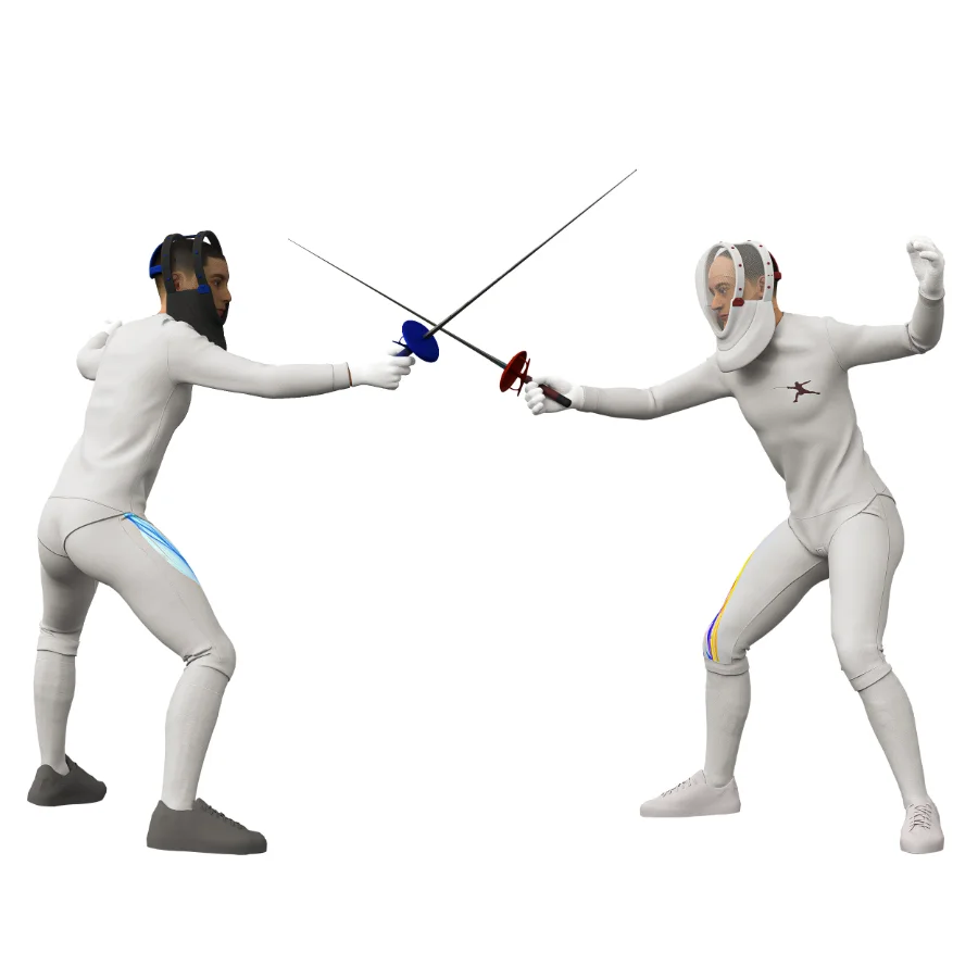 Fencing man in 2 poses Image 3