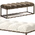 Edie Biscuit Tufted Bench In Brass - Thumbnail 3