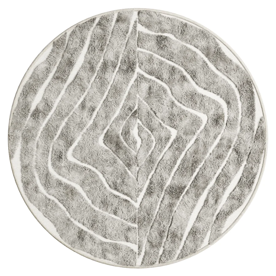 Modern Textureed Wool Round Rug Image 2