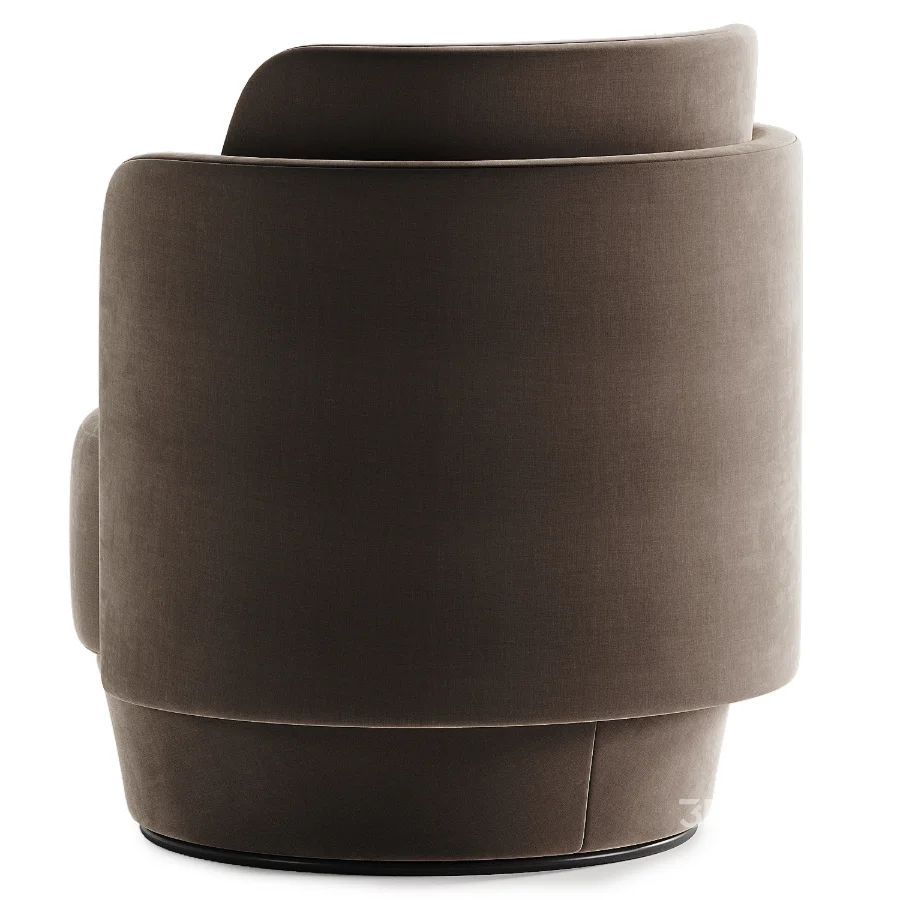 Baltimore beige ribbed velour swivel chair Image 4