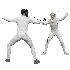 Fencing man in 2 poses - Thumbnail 1