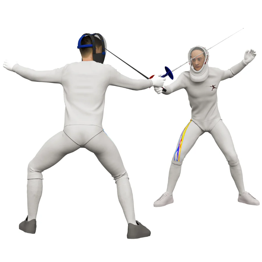 Fencing man in 2 poses Image 1