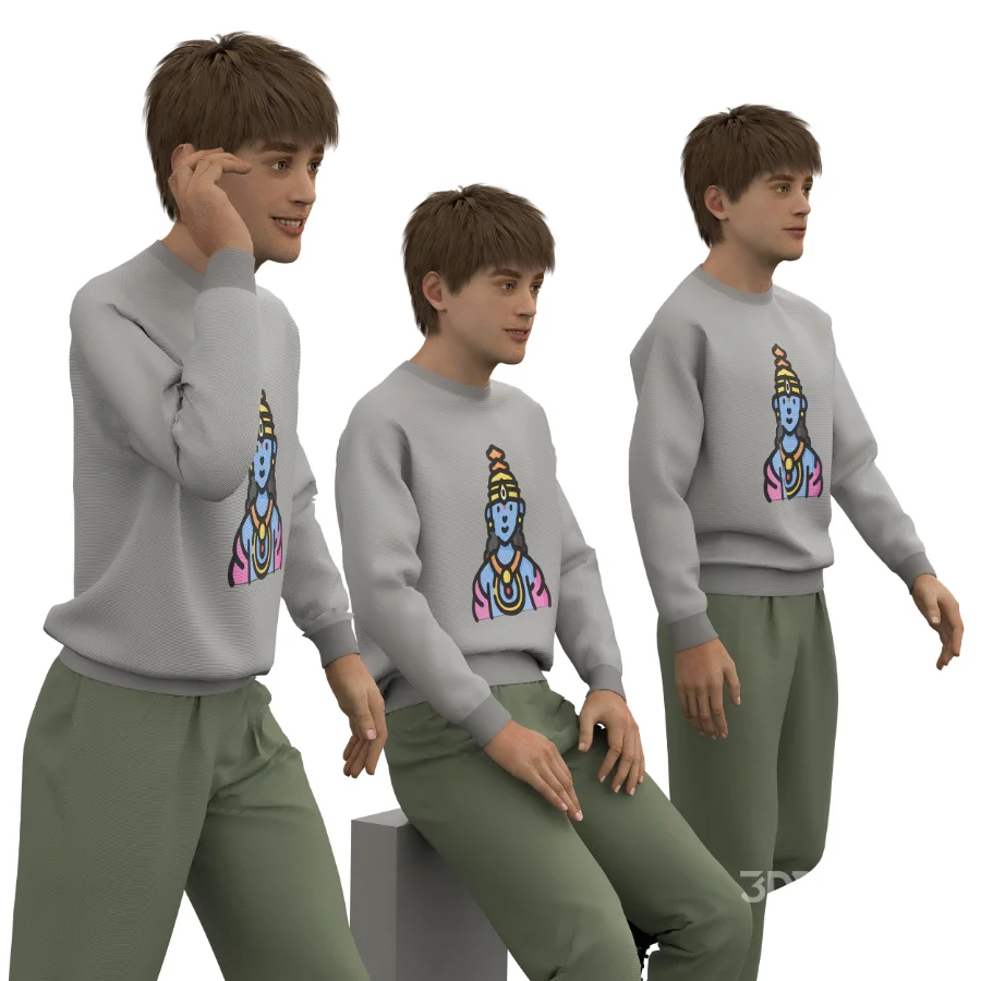 Casual Man wear a Sweatshirt Image 2