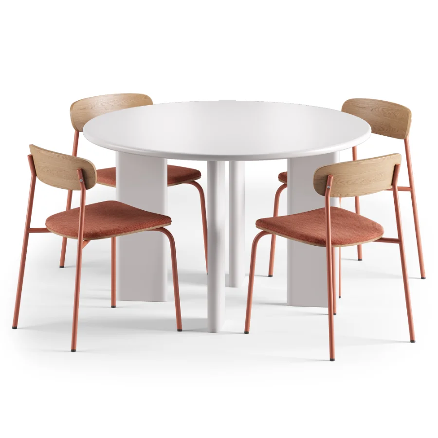 Cove Fabric Dining Chair and Mara Round Dining Table Image 4