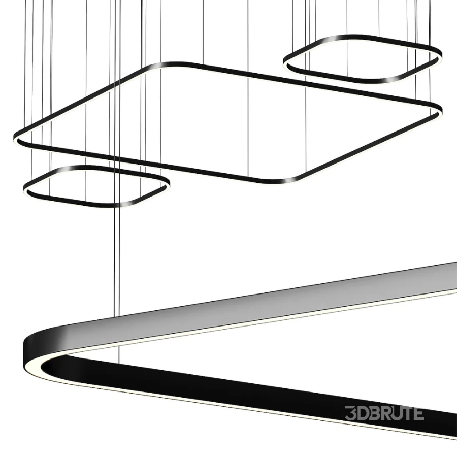 LEDS C4 Black Square Pendant Light Image 1