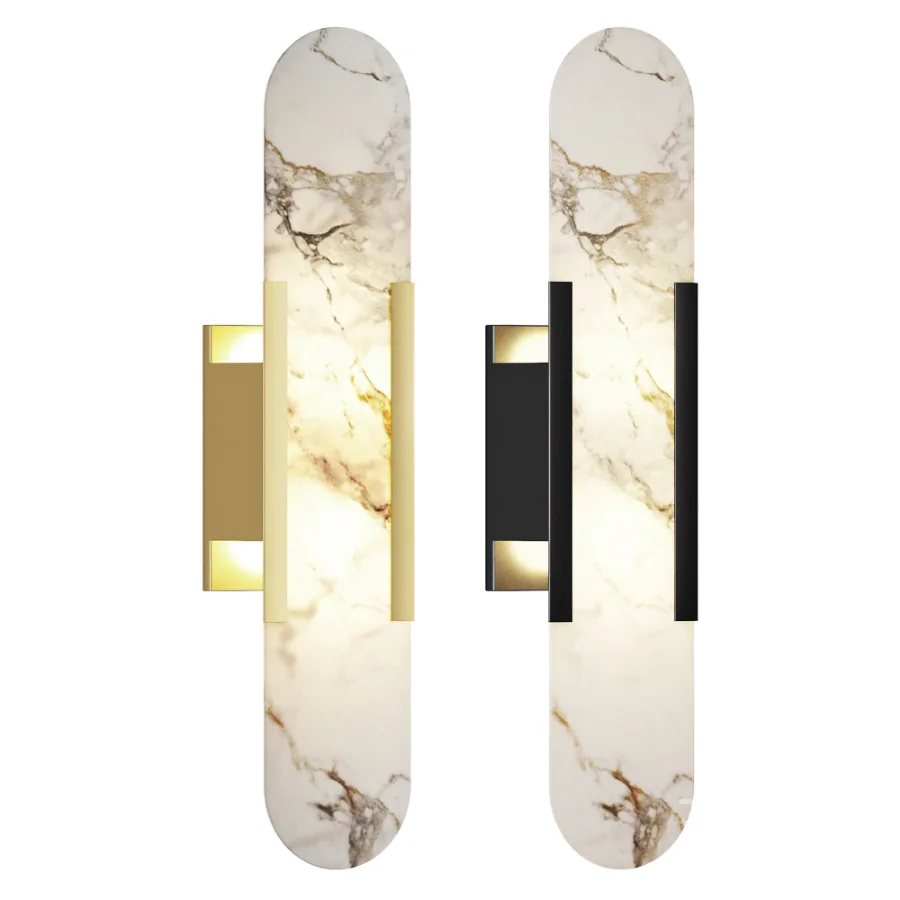 Melange Elongated Alabaster Wall Lamp Image 1