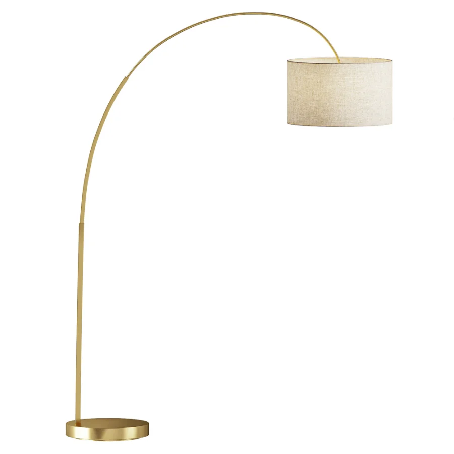 Overarching Linen Shade Floor Lamp Image 3