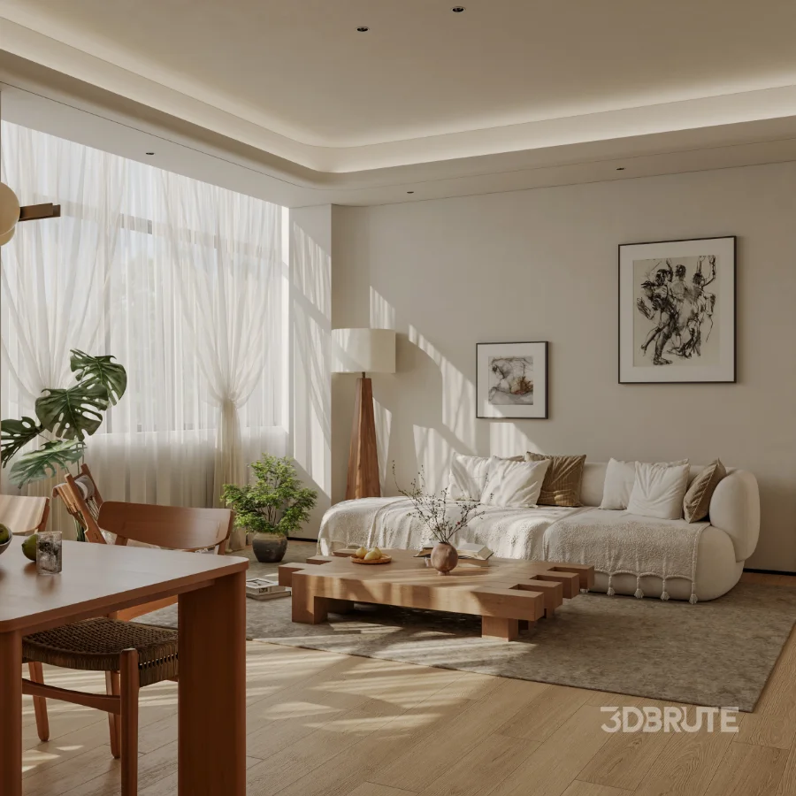 Modern living and dining room bedroom Image 8