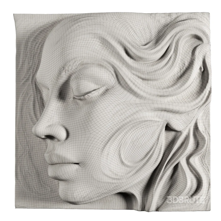 Artistic Female Portrait Relief Wall Art Image 5