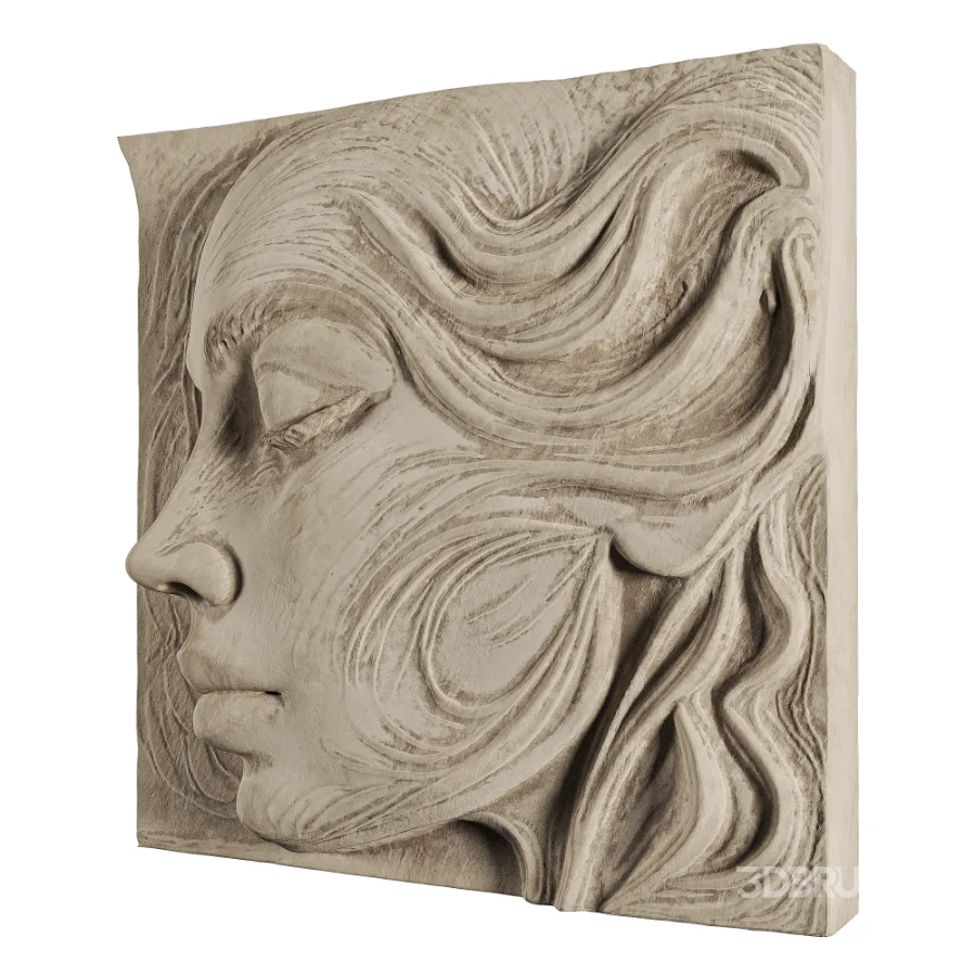 Artistic Female Portrait Relief Wall Art Image 3