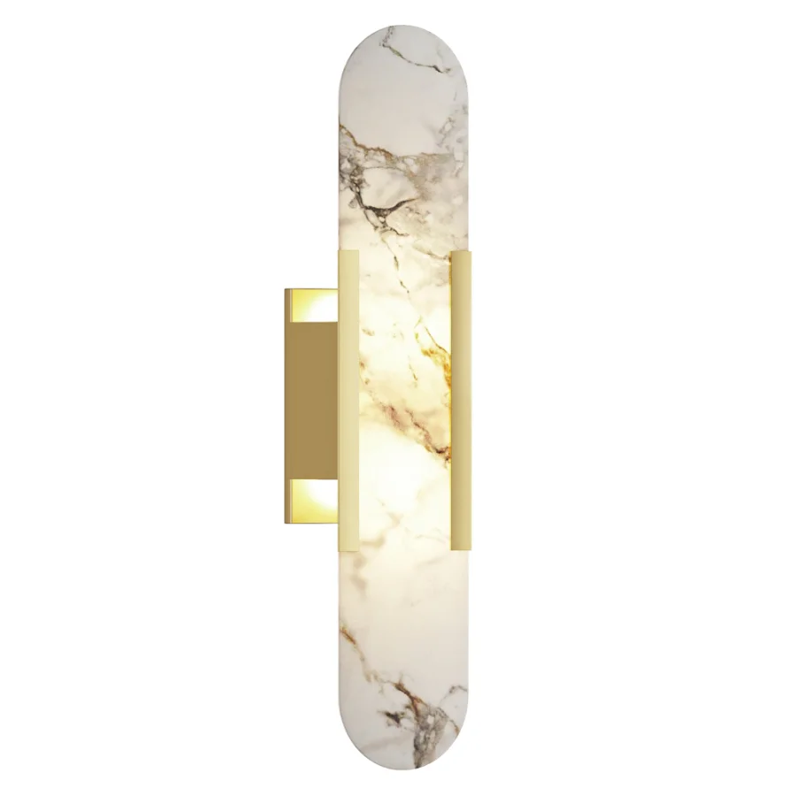 Melange Elongated Alabaster Wall Lamp Image 2