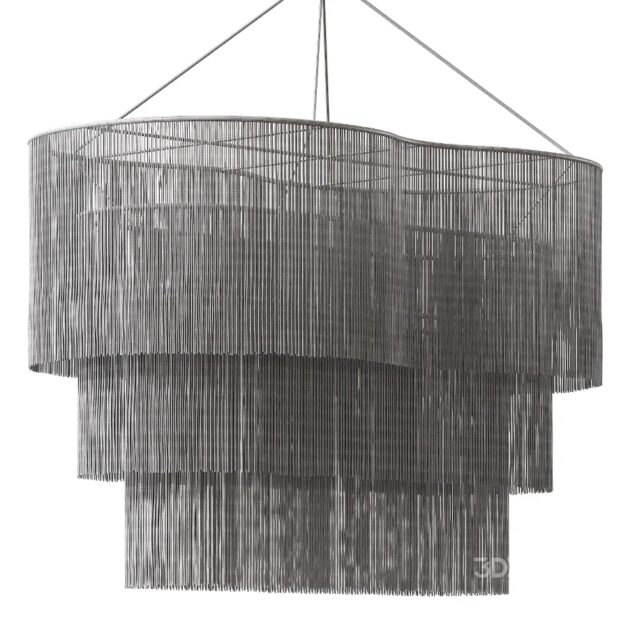 Merida 3-Level Mexican Handmade Tassel Chandelier Image 6