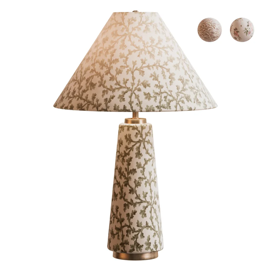 Lulu Printed Fabric Upholstered Empire Table Lamp by Anthropologie Image 1