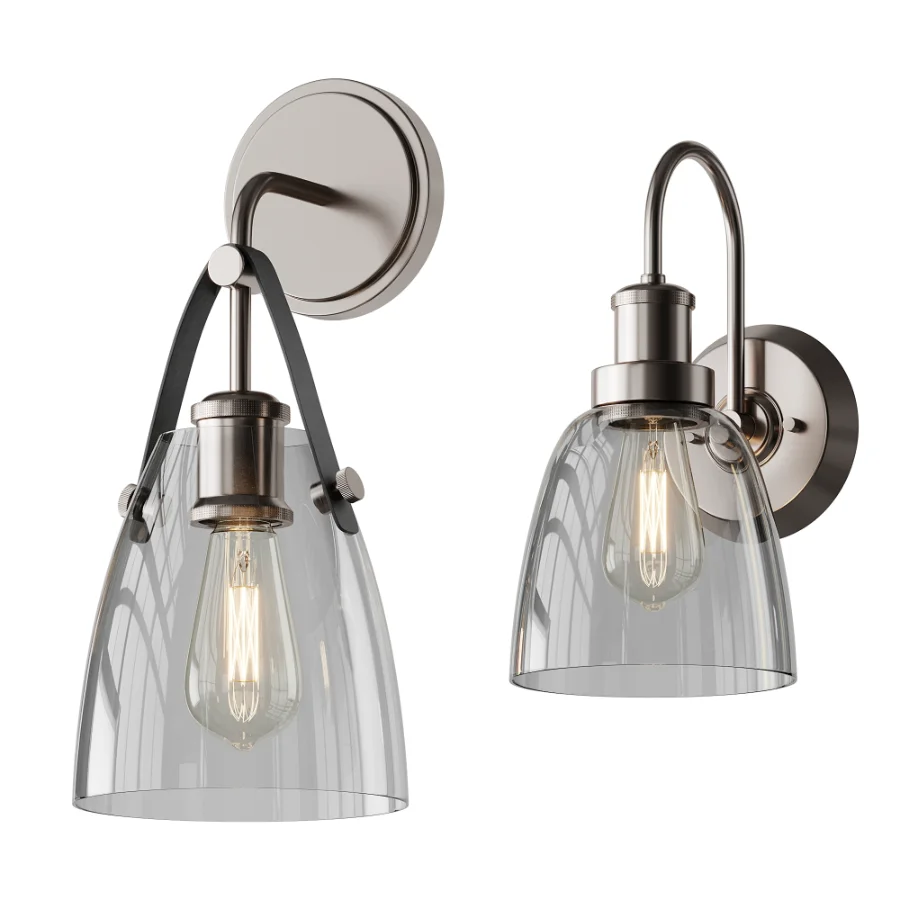 Glass and Leather And Versatile Bath Sconce Image 6