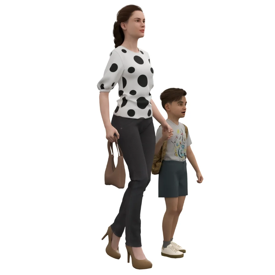 School Boy and Mother Image 4