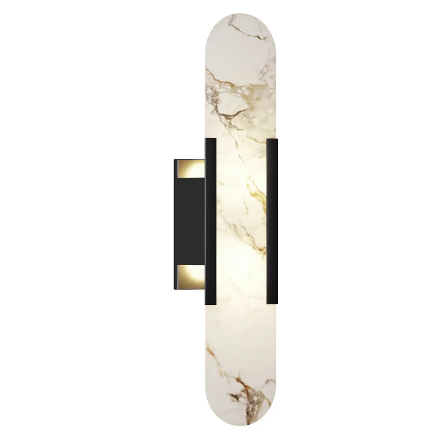 Melange Elongated Alabaster Wall Lamp Image 3