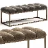 Edie Biscuit Tufted Bench In Brass - Thumbnail 1