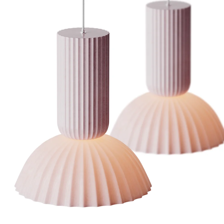 Jeanne Fluted White Porcelain Dome Pendant Light Image 7