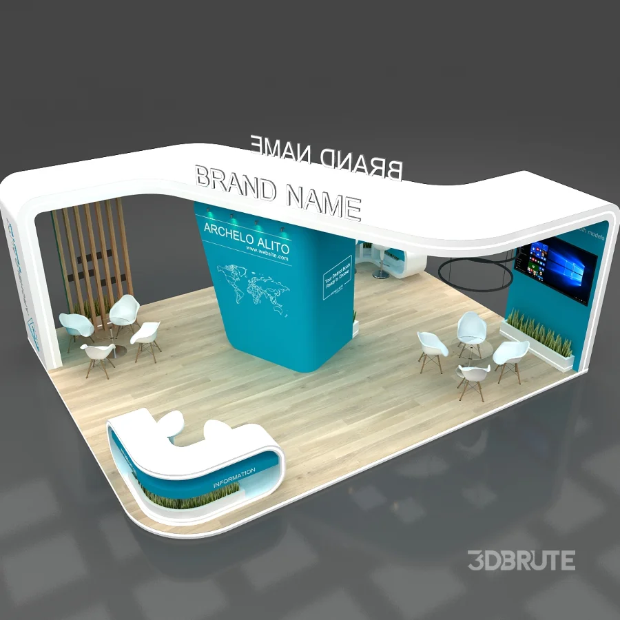 booth 3d model Image 3
