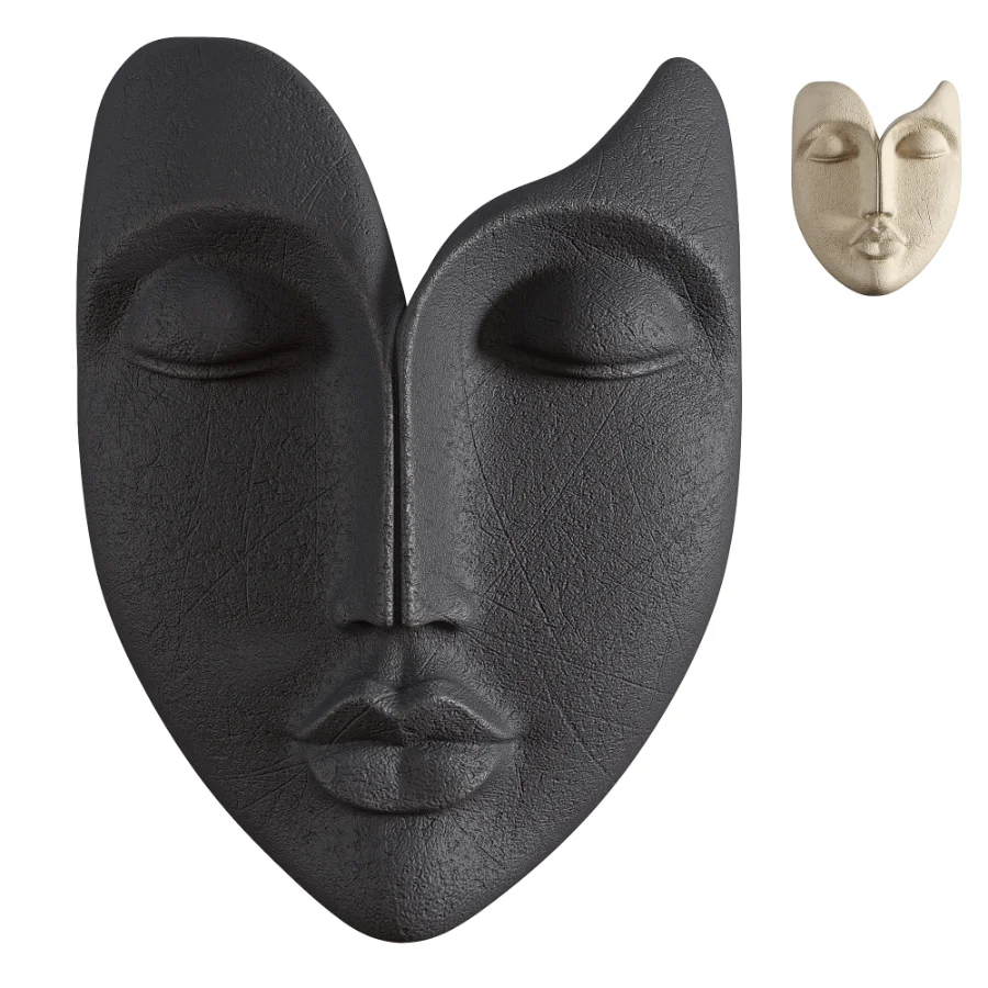 Cream Black Face Wall Art Image 3