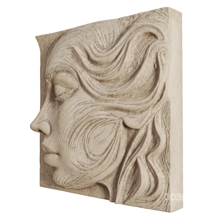 Artistic Female Portrait Relief Wall Art Image 1
