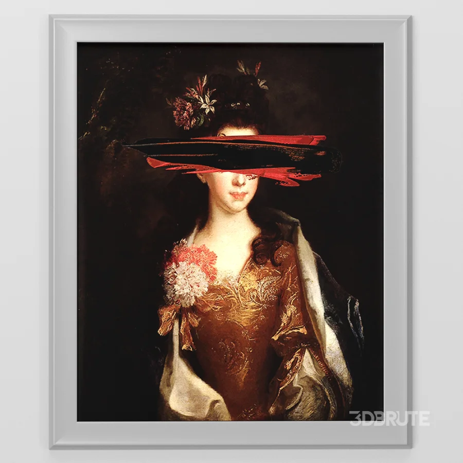 D163 Spatula Black Canvas print Image 3