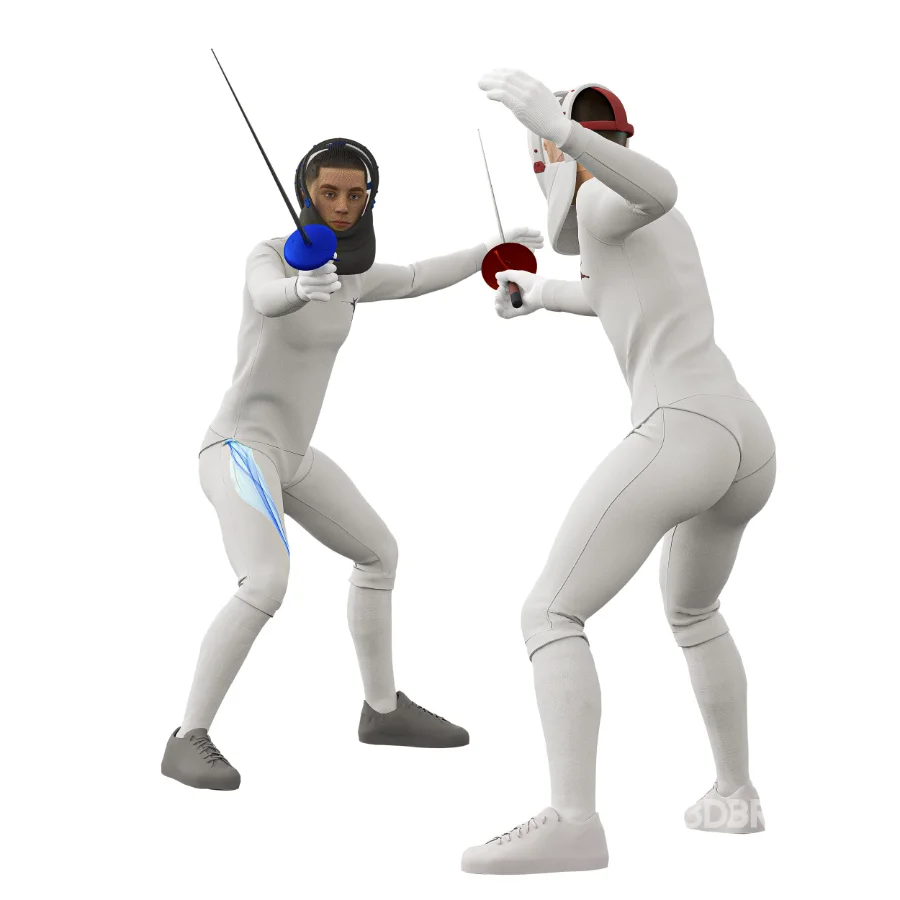 Fencing man in 2 poses Image 4