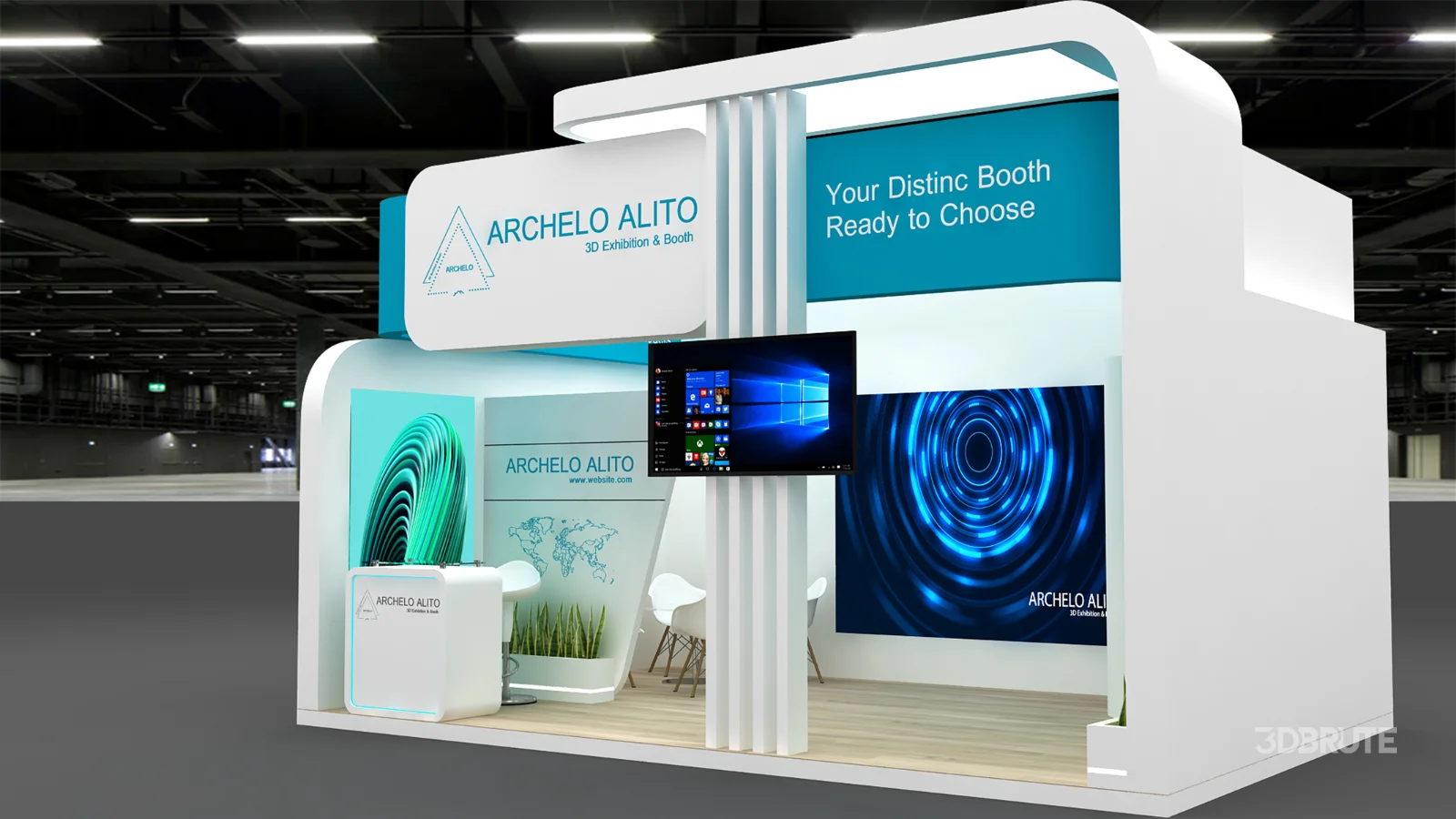 booth 3d model Image 3