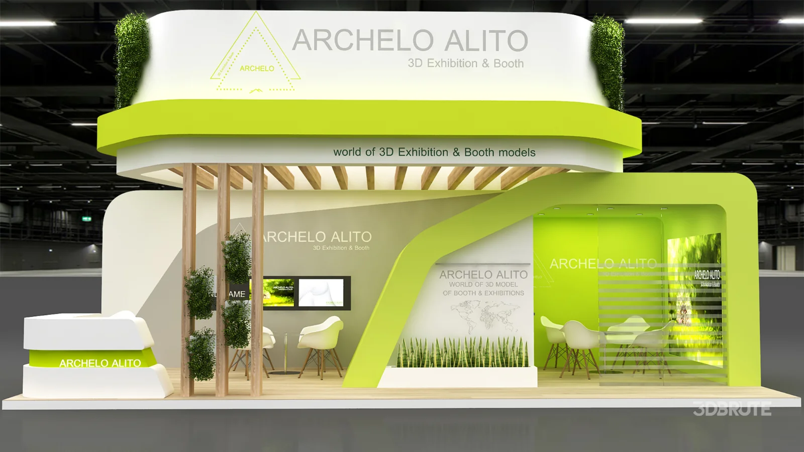 booth 3d model Image 7