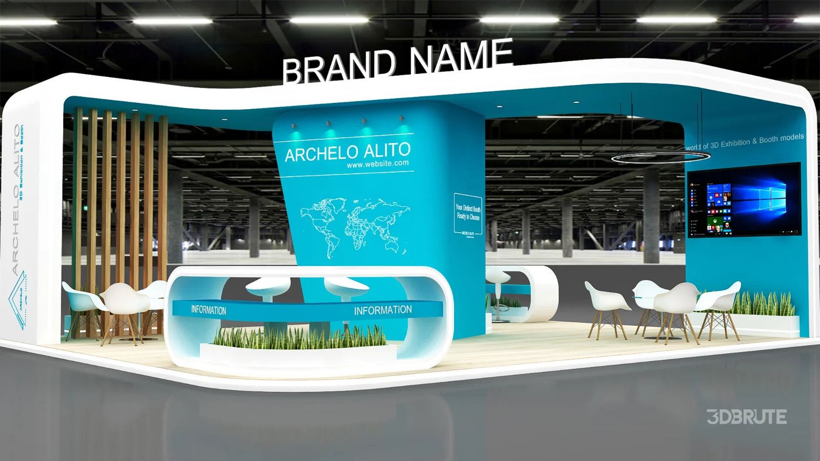 booth 3d model Image 8