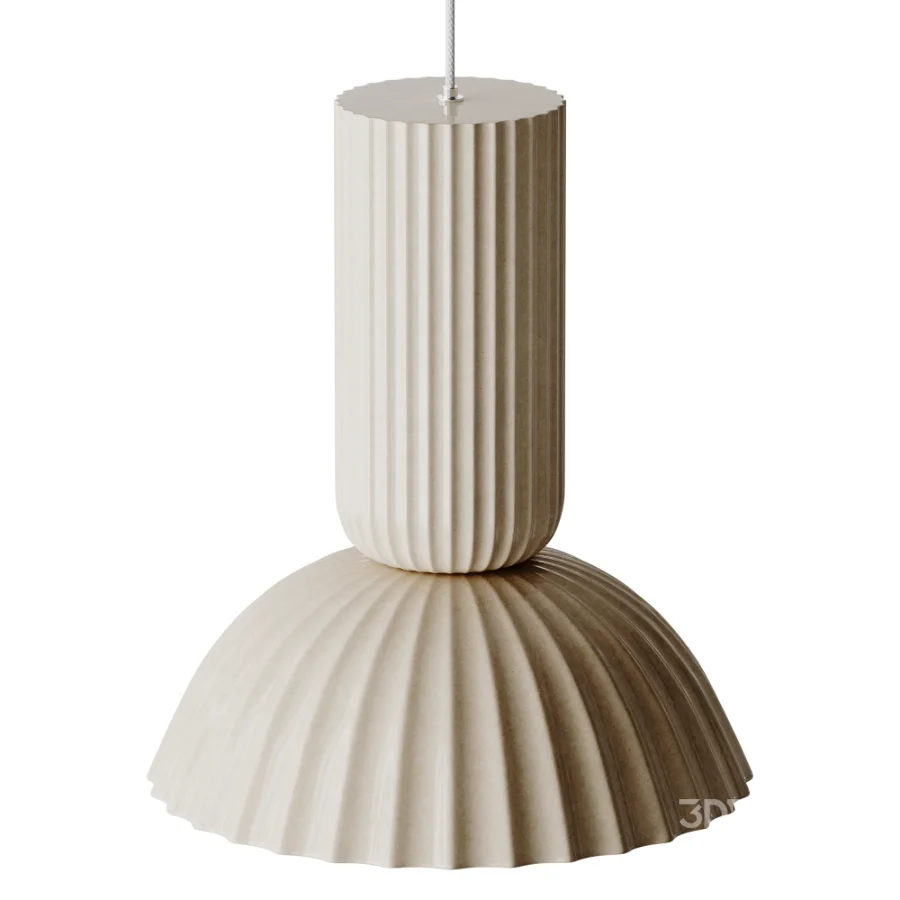 Jeanne Fluted White Porcelain Dome Pendant Light Image 3