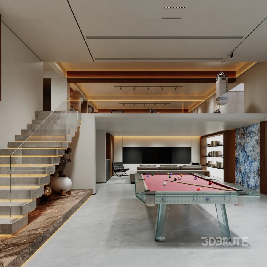 Modern villa basement interior Image 8