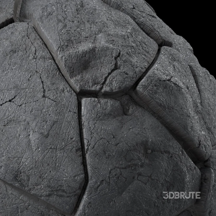 D317 BrushRock Stone wall – Sbsar Pbr 4k Seamless Image 4