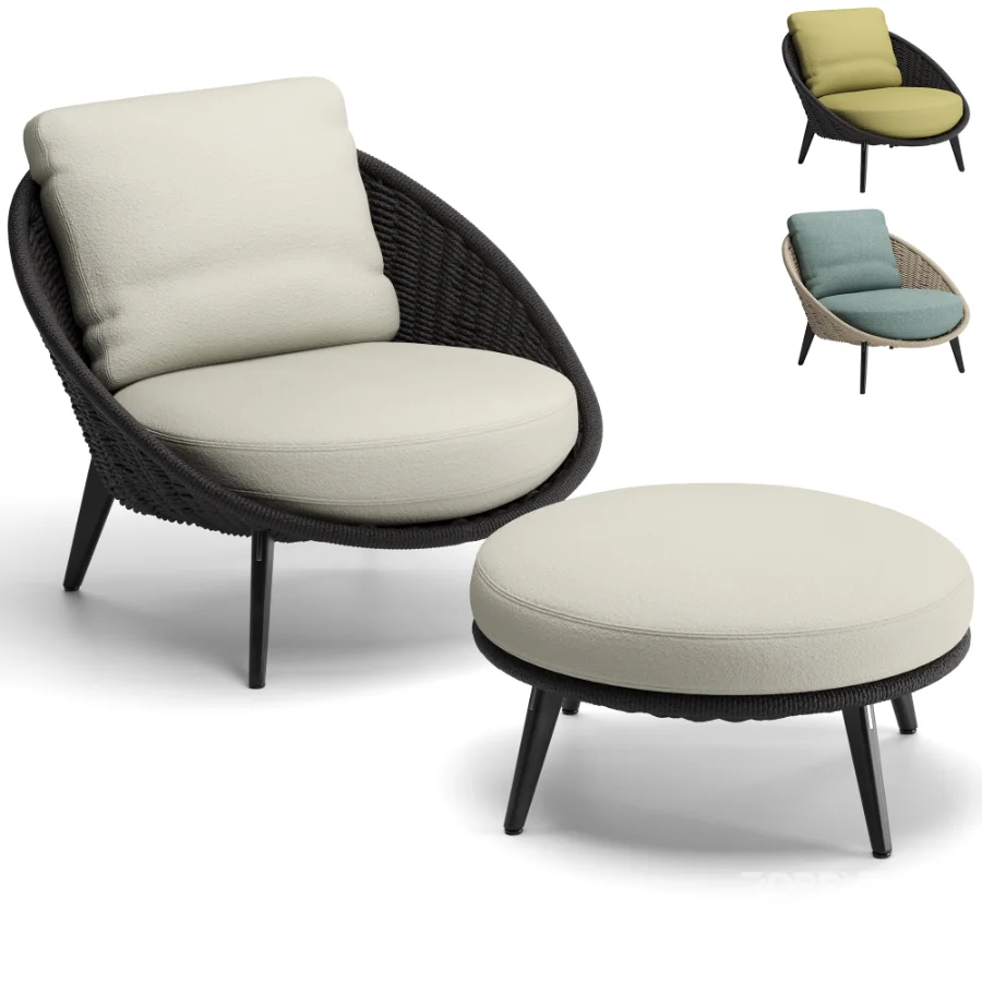 Lido Cord Outdoor Lounge Armchair Image 1