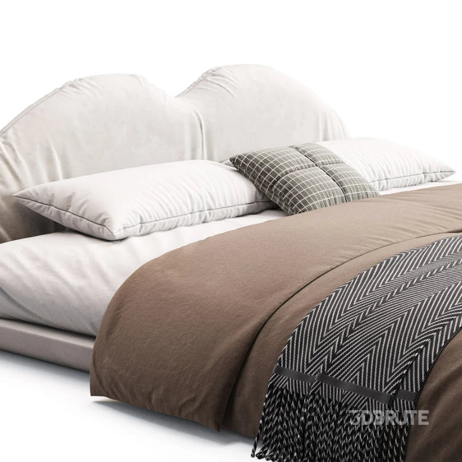 Eady Brown Technical Fabric Modern Floating Bed Image 3