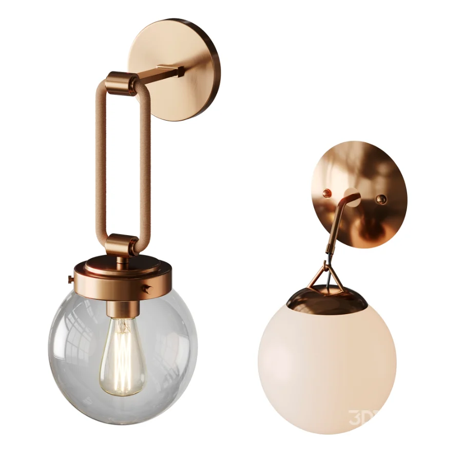 Hooked Globe And Coastal Cottage Rope Globe Sconce Image 2