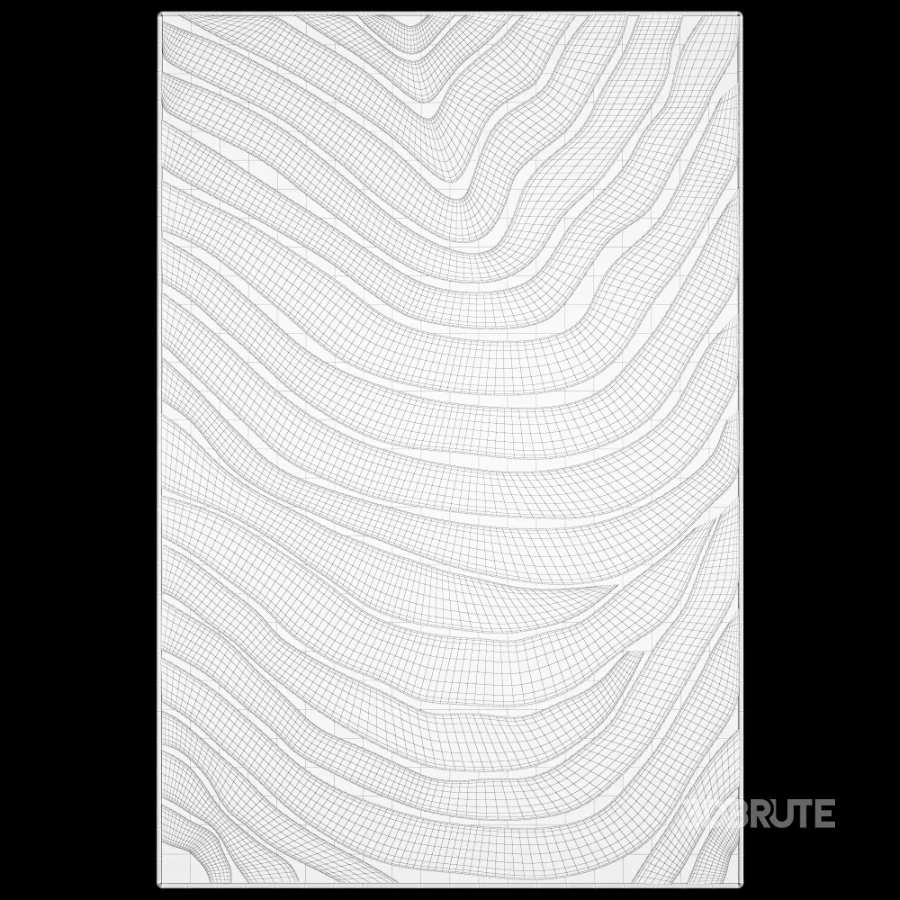 Modern Abstract Wool Wave Rug Image 6