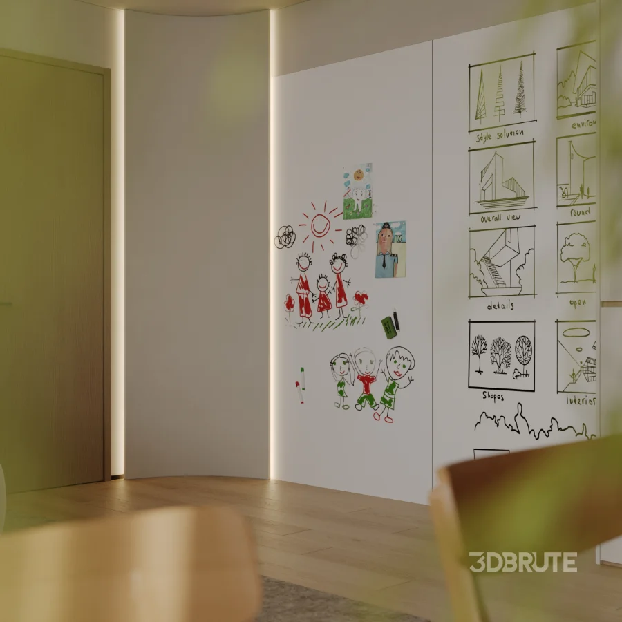 Modern living and dining room bedroom Image 3