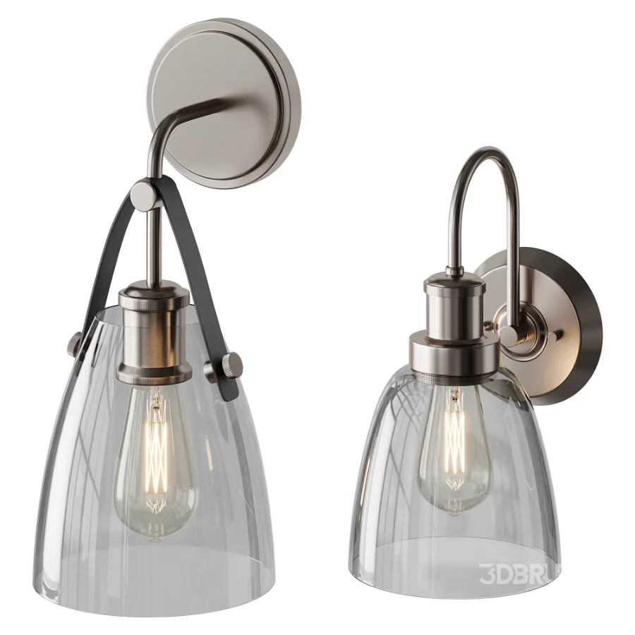 Glass and Leather And Versatile Bath Sconce Image 11