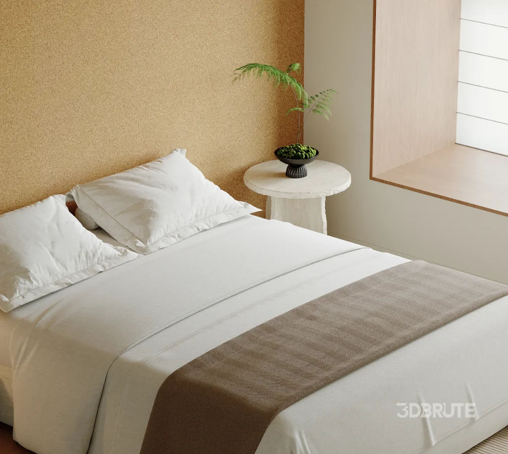 Modern living room and dining room bedroom interior scene Image 8