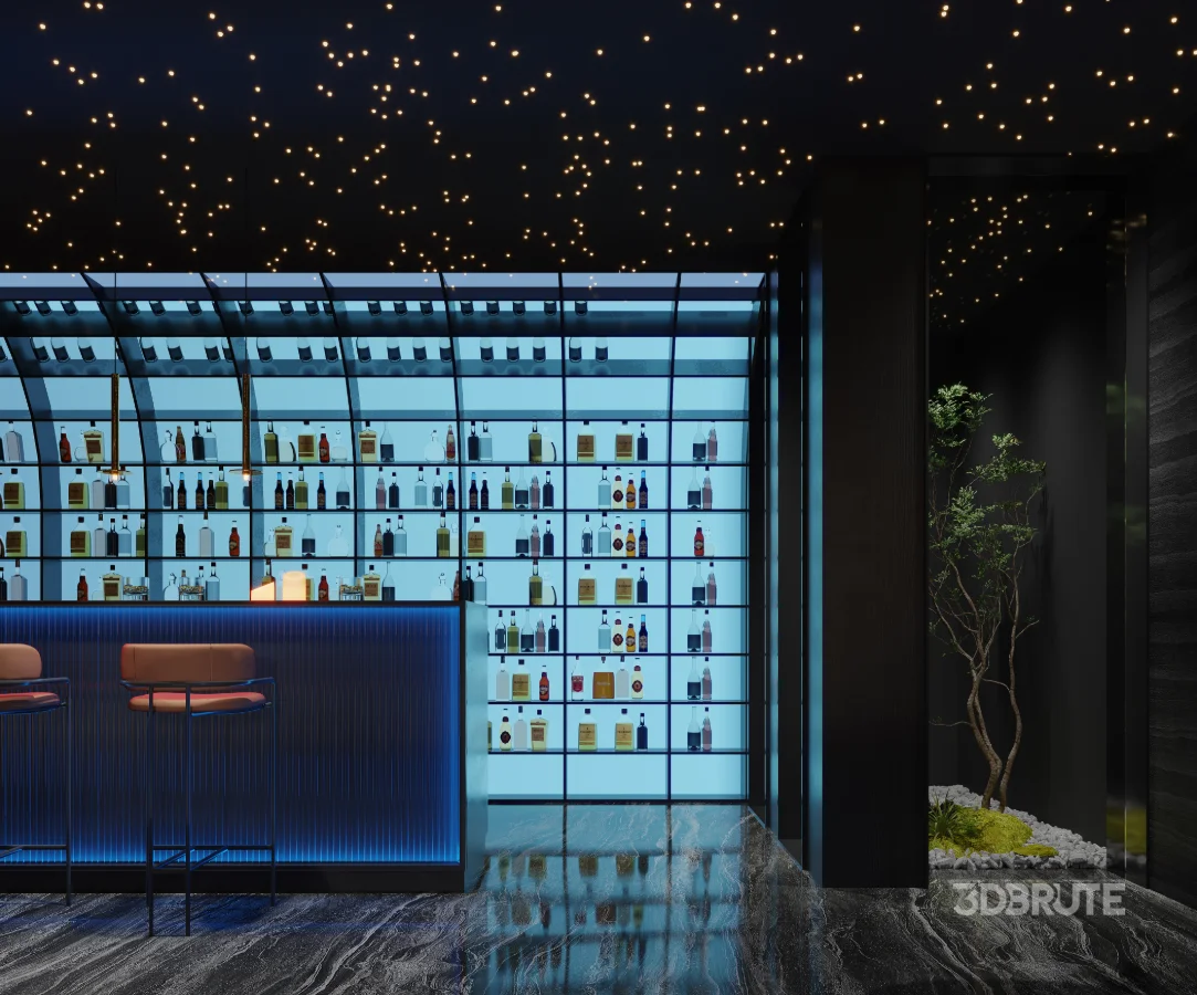 Modern villa living room and dining room interior Image 8