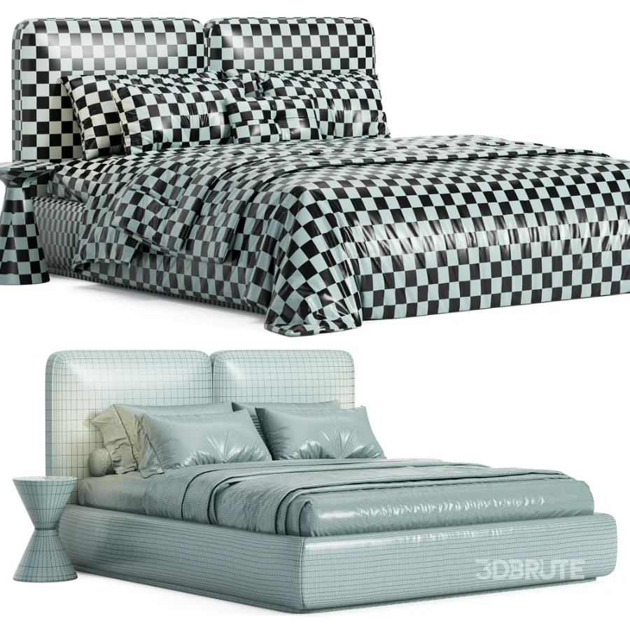 Gem Upholstered King Queen Bed Image 4