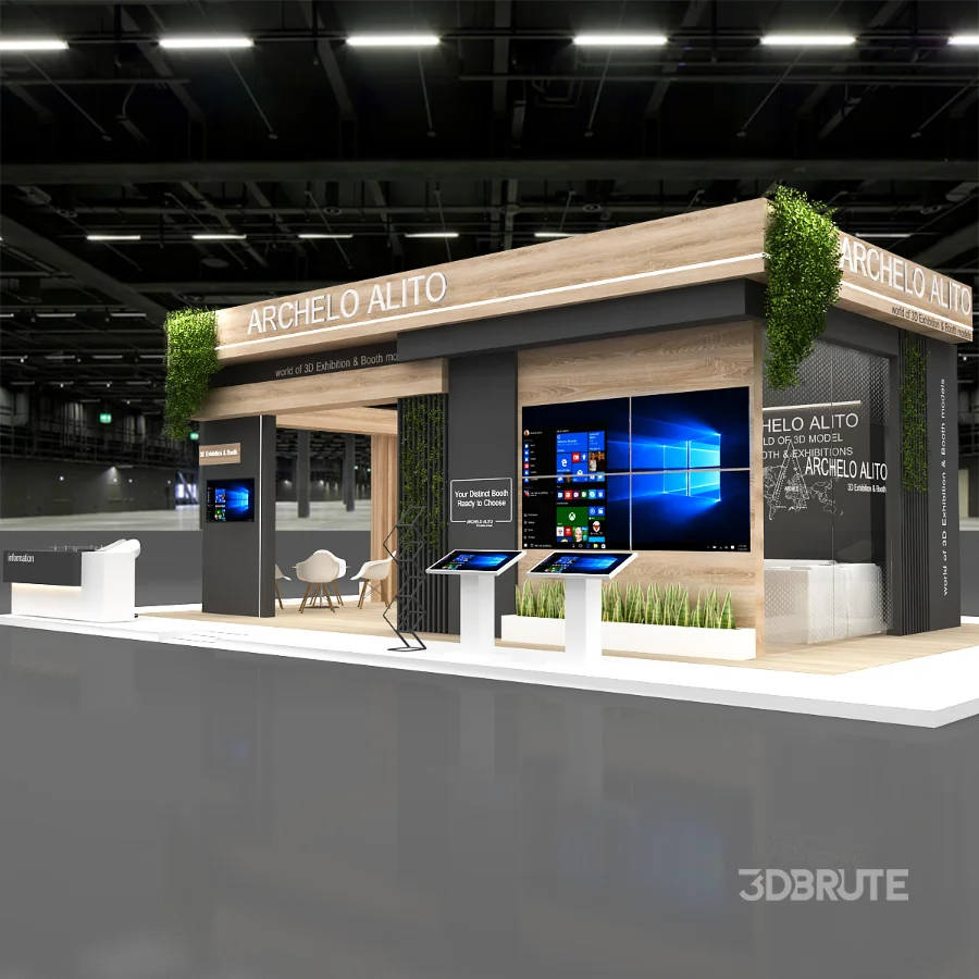 booth 3d model Image 2